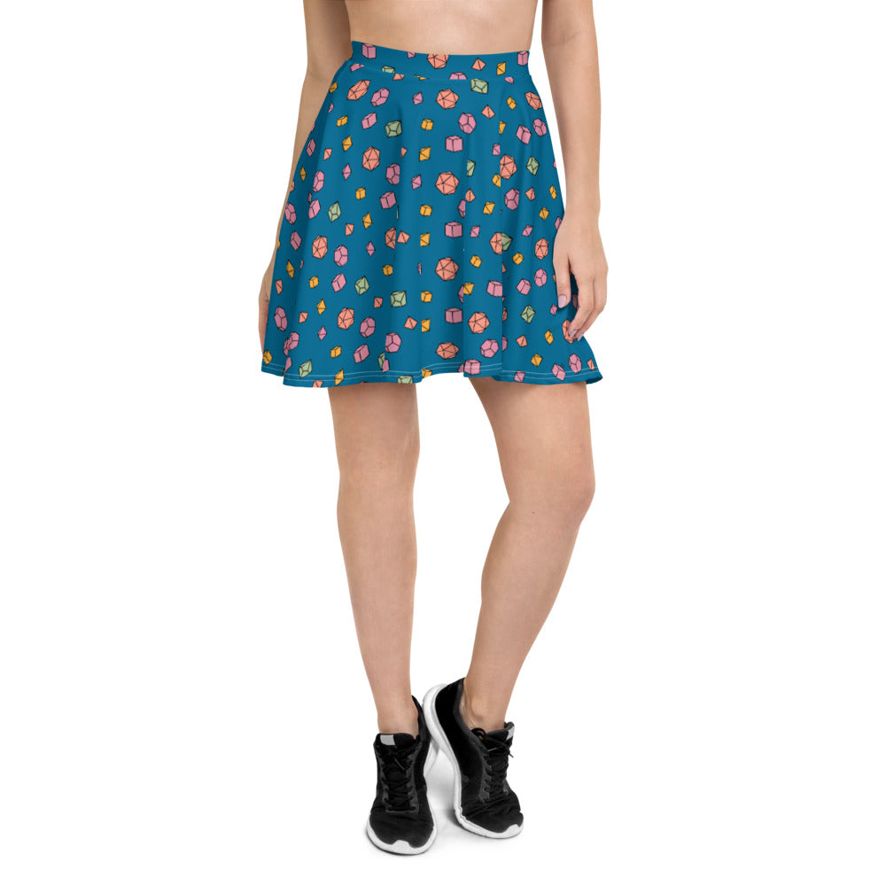 Teal Dice - Skater Skirt