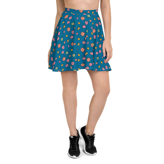 Teal Dice - Skater Skirt