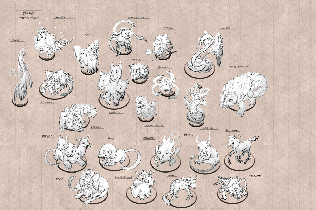 Baby Bestiary Virtal Tokens by Epic Isometric